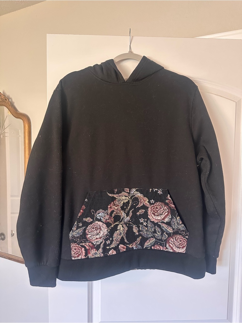 Massive Luxury Edition hoodie with floral tapestry accent size M